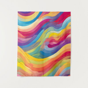 Rainbow Waves Tapestry