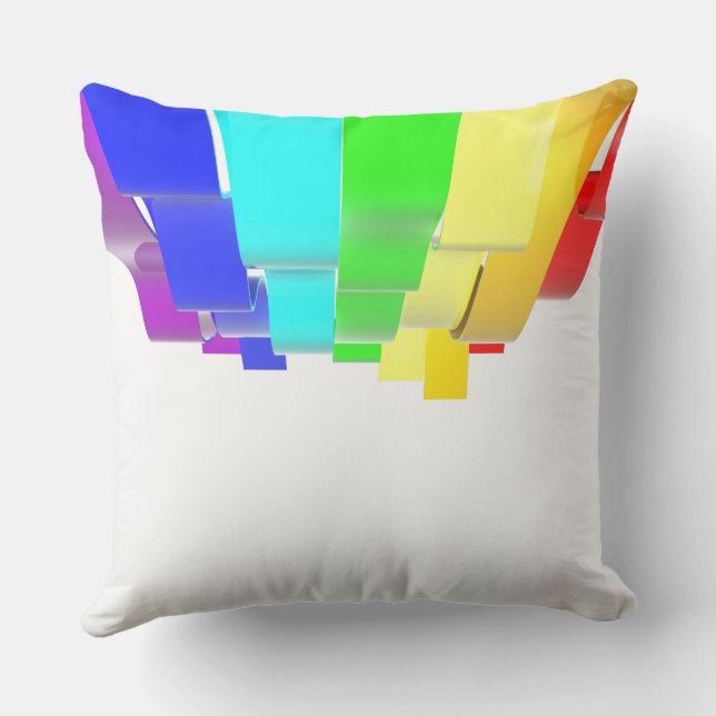Rainbow waves throw pillow (Back)