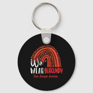Rainbow We Wear Brain Aneurysm Awareness  Keychain