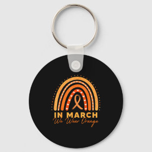 Rainbow We Wear Orange Multiple Sclerosis Awarenes Keychain