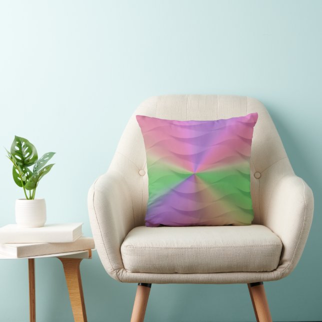Rainbow Weave Spectrum Throw Pillow (Chair)