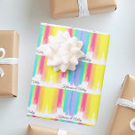 Rainbow Wedding Elegant Personalized Wrapping Paper Sheet<br><div class="desc">Beautiful monogrammed rainbow watercolor wedding wrapping paper sheets with pretty,  artistic paint strokes full of bright colour. Customize with the  LGBT couple's name in elegant cursive script.</div>