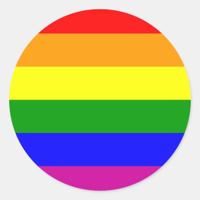 Rainbow Wedding/Gay Pride Classic Round Sticker (Front)