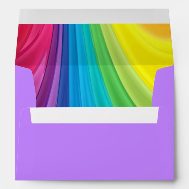 Rainbow Wedding Invitation Envelope Inside Print (Back (Bottom))