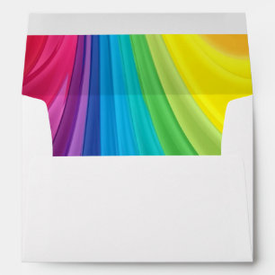 Rainbow Wedding Invitation Envelope Inside Print