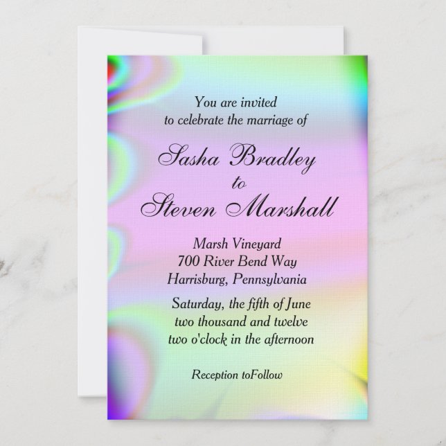Rainbow Wedding Invitation Gay Interest (Front)