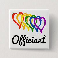 Rainbow Wedding Layered Hearts Officiant