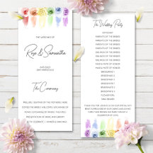 Rainbow Wedding Programme Mariage gay lesbien