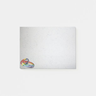 Rainbow Wedding Rings for Marriage Equality Post-it Notes