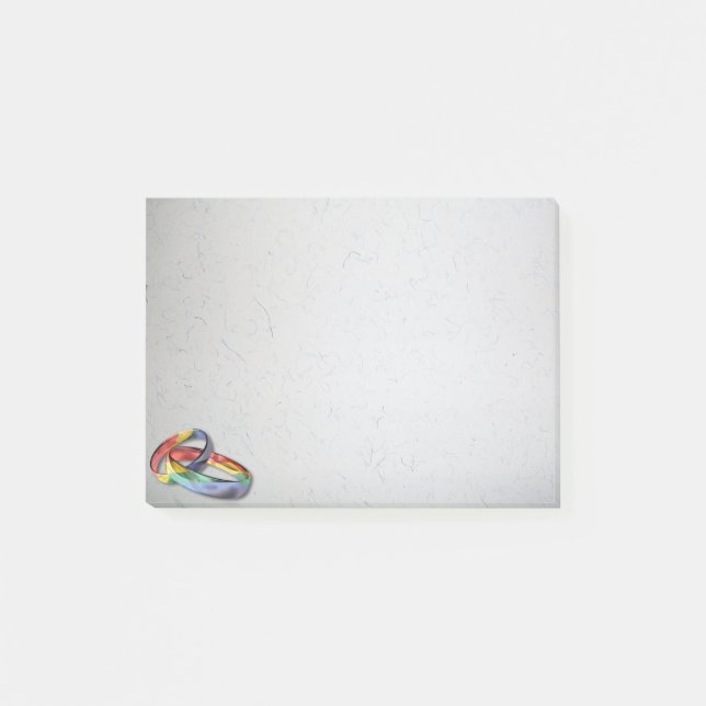 Rainbow Wedding Rings for Marriage Equality Post-it Notes (Front)
