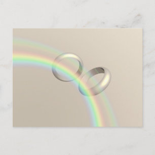 Rainbow Wedding Rings Postcard