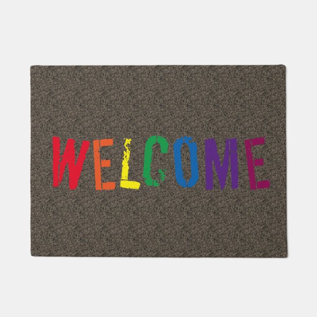 Rainbow Welcome Doormat (Front)