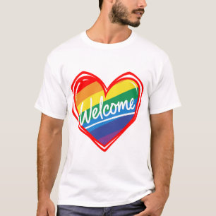 Rainbow Welcome Heart T-Shirt