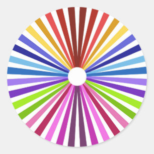 Rainbow Wheel Classic Round Sticker