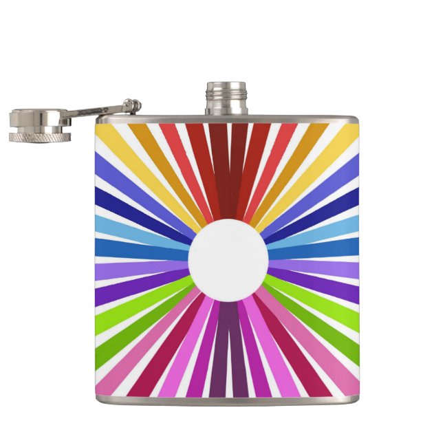 Rainbow Wheel Hip Flask (Opened)