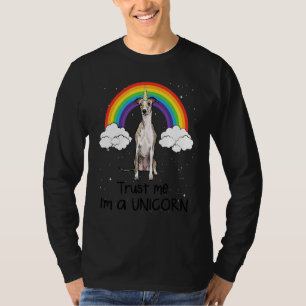 Rainbow Whippet Trust Me I'm A Unicorn Dog T-Shirt