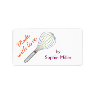 Rainbow whisk personalized food gift labels