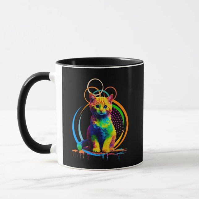 Rainbow Whiskers A Multicolor Cat Dream Mug (Left)