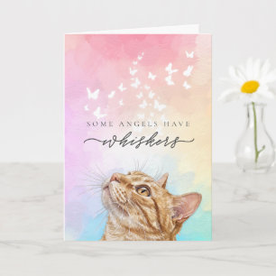 Rainbow Whiskers Orange Tabby Cat Loss Sympathy Card