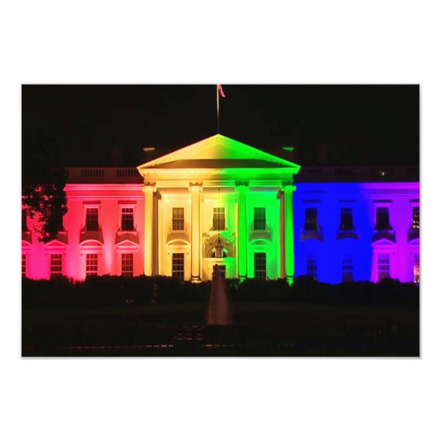 Rainbow White House Photo Print (Front)