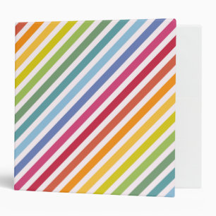 Rainbow & White Stripes Binder