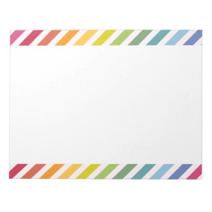 Rainbow & White Stripes Notepad