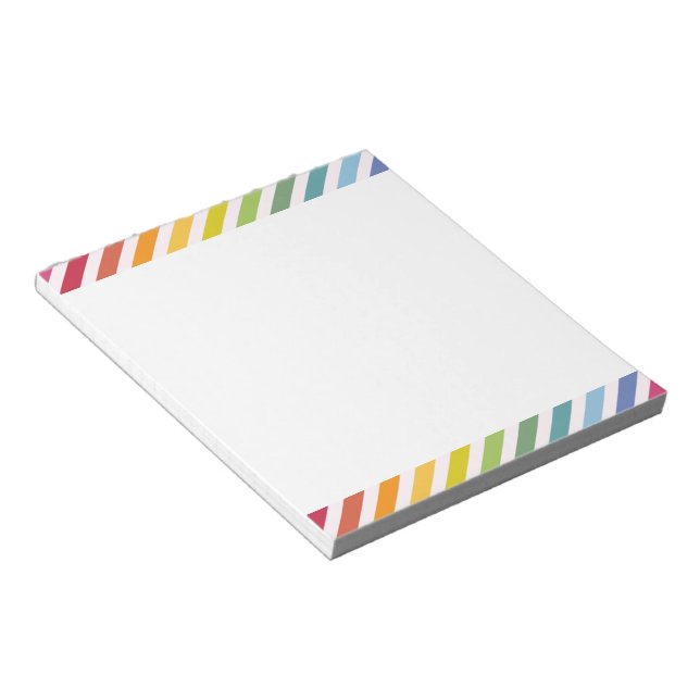 Rainbow & White Stripes Notepad (Angled)
