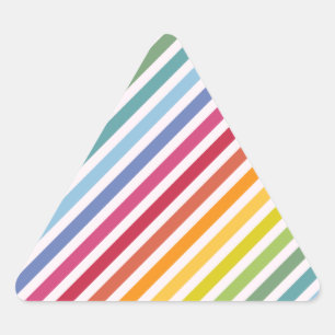 Rainbow & White Stripes Triangle Sticker