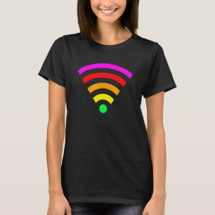 Rainbow Wifi Symbol  Pride Lgbtqa Queer Gay Lesbia T-Shirt