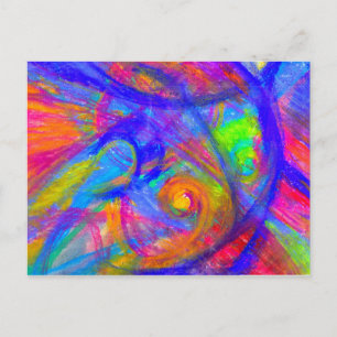 Rainbow Wild Postcard Abstract Pastel Chalk Art