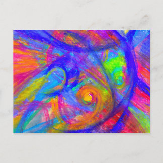 Rainbow Wild Postcard | Abstract Pastel Chalk Art