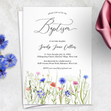 Rainbow Wildflower Baptism Announcement &