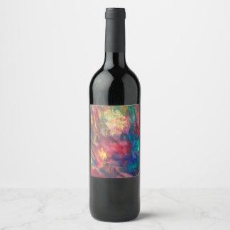 Rainbow Wine Label Colourful Party Drink Label