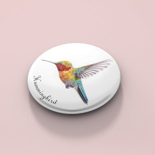 Rainbow Wings: Vibrant Hummingbird Art, custom  Bottle Opener