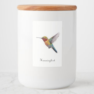 Rainbow Wings: Vibrant Hummingbird Art, custom Food Label