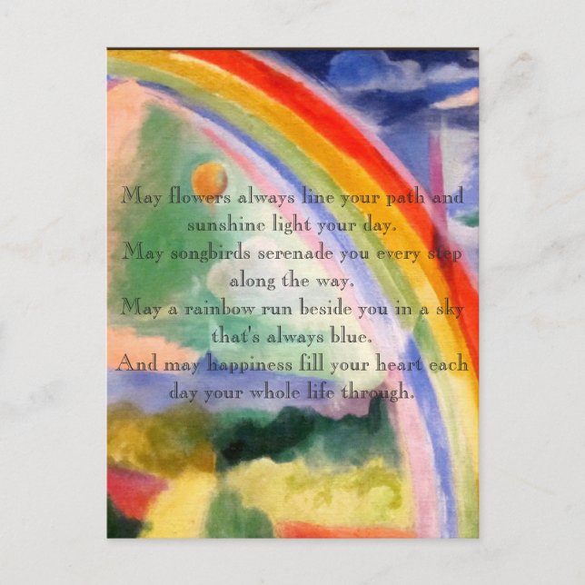 Rainbow Wishes Postcard (Front)
