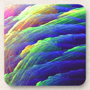 Rainbow Wispy Feather Mountains Coaster Set of 6