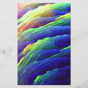 Rainbow Wispy Feather Mountains Stationery