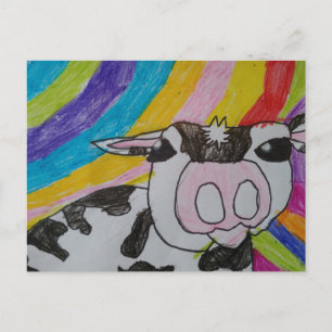 Rainbow with a Holstein Cow Postcard