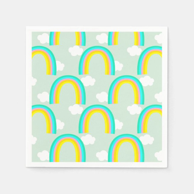 Rainbow with Cloud Blue Napkin (Front)