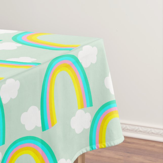Rainbow with Cloud Blue Tablecloth (In Situ)