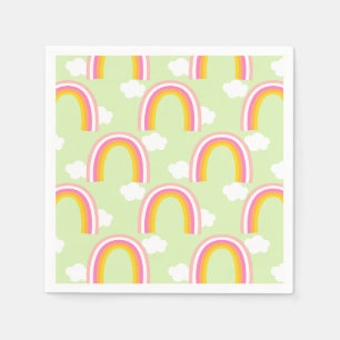 Rainbow with Cloud Light Green Napkin