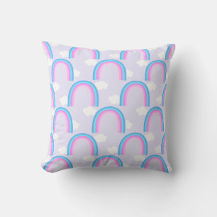 Rainbow with Cloud Light Purple Throw Pillow
