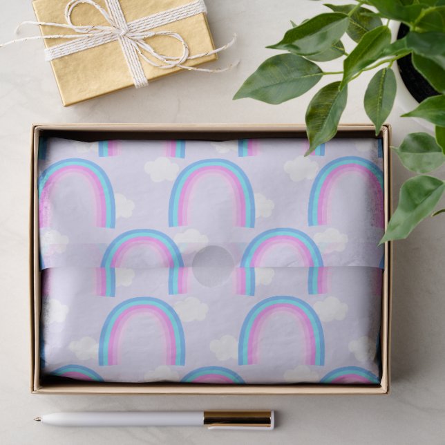 Rainbow with Cloud Light Purple Tissue Paper (Gift)