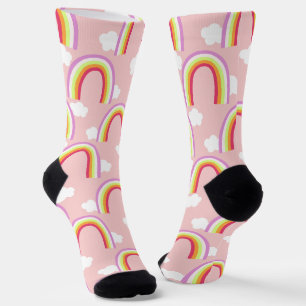 Rainbow with Cloud Pink Socks