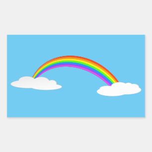 Rainbow With Clouds Sticker