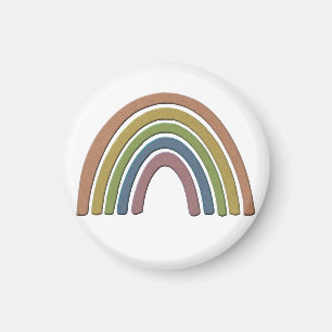 Rainbow With Faux Rustic Paper Texture Magnet