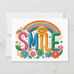 Rainbow with smile postcard