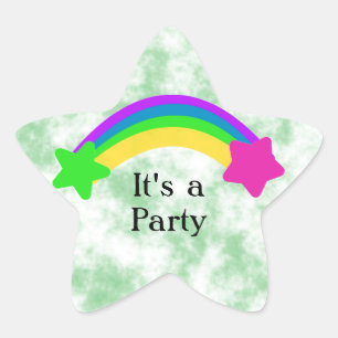 Rainbow with Stars Celebration Star Sticker