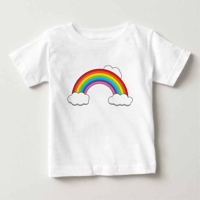 Rainbow with White Clouds Baby T-Shirt (Front)